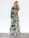Palm Paradise Belted Maxi Dress