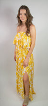 Mustard Yellow Floral Maxi Dress