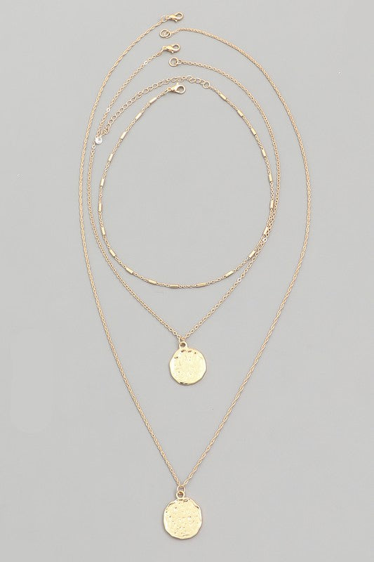 Dainty Layered Coin Choker Necklace