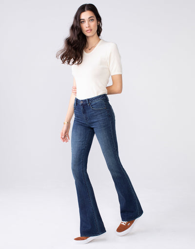 JAN High Rise Slim Flare in Ardent