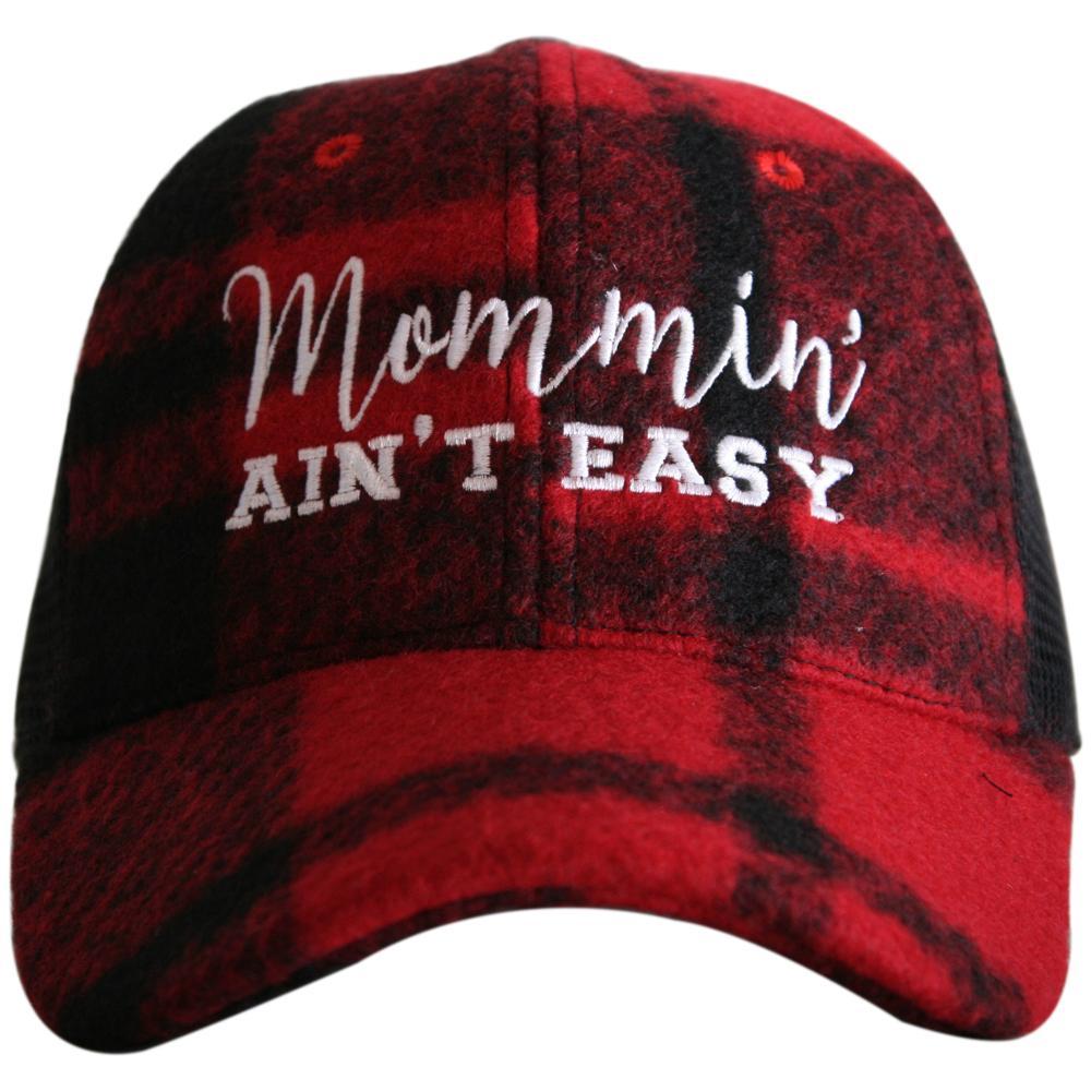 Mommin' Ain't Easy Plaid Trucker Hat