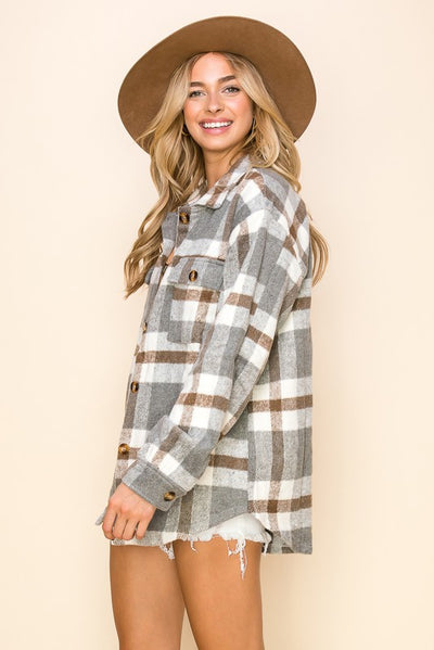 Women's plaid shirt flannel oversize