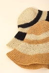 Striped Straw Floppy Sun Hat