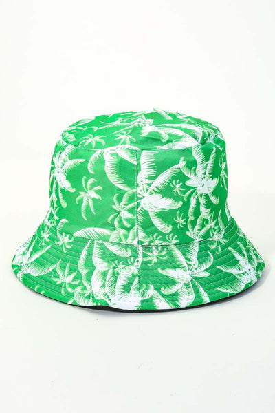 Single Color Palm Trees Print Bucket Hat