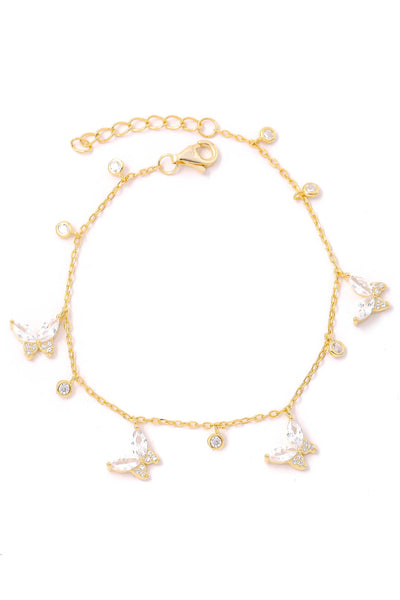 Pave Butterfly Chain Bracelet