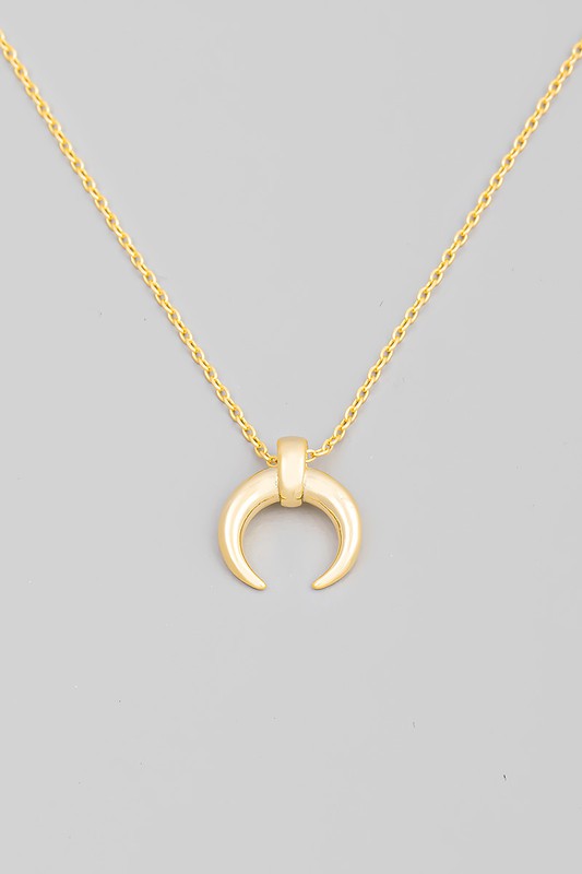 Dainty Crescent Horn Pendant Necklace