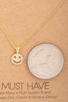Pave Mini Smiley Face Pendant Necklace