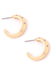 Metallic Hoop Star Rhinestone Earrings