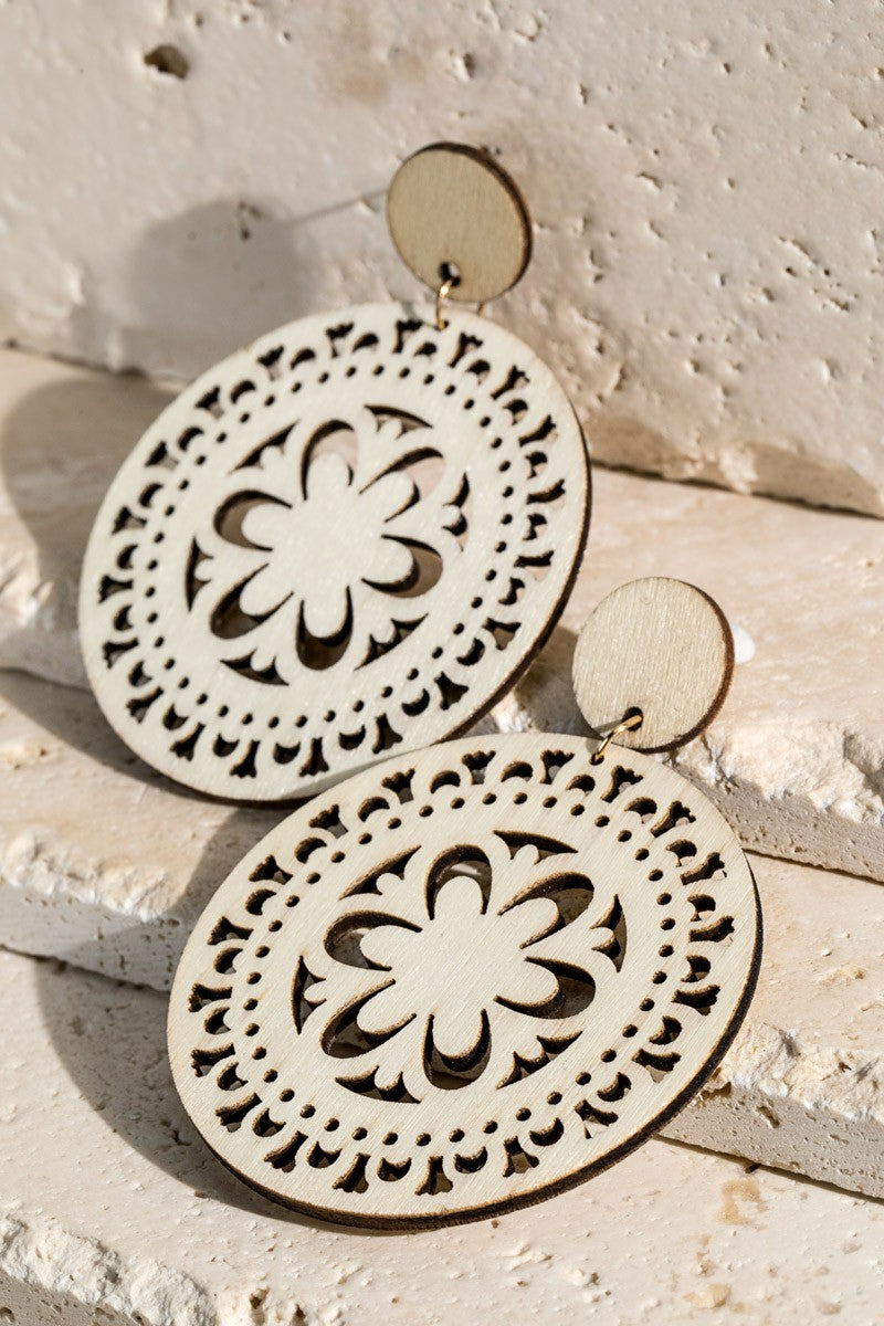 Filigree Wood Earrings