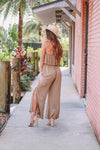 Lightweight Jumpsuit with Ruffle Top