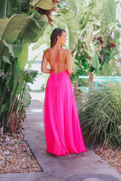 Bright Pink Maxi Ball Gown