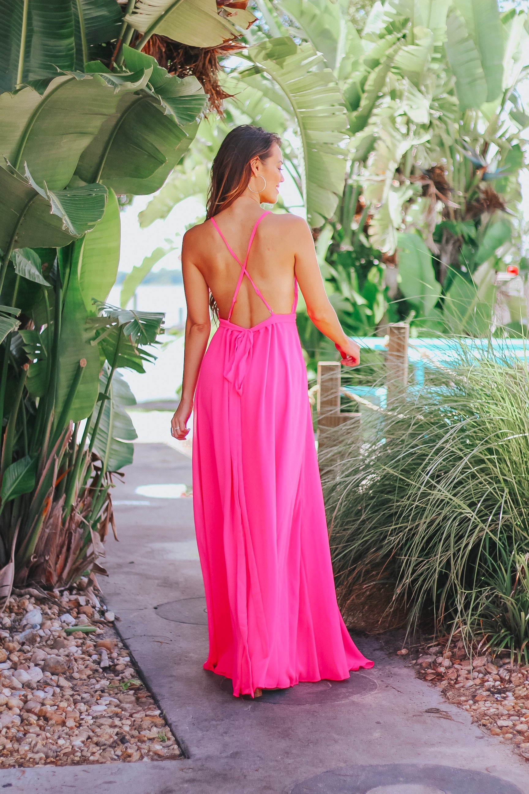Bright Pink Maxi Ball Gown - WalterGreenBoutique Bright Pink Maxi Ball Gown - WalterGreenBoutique