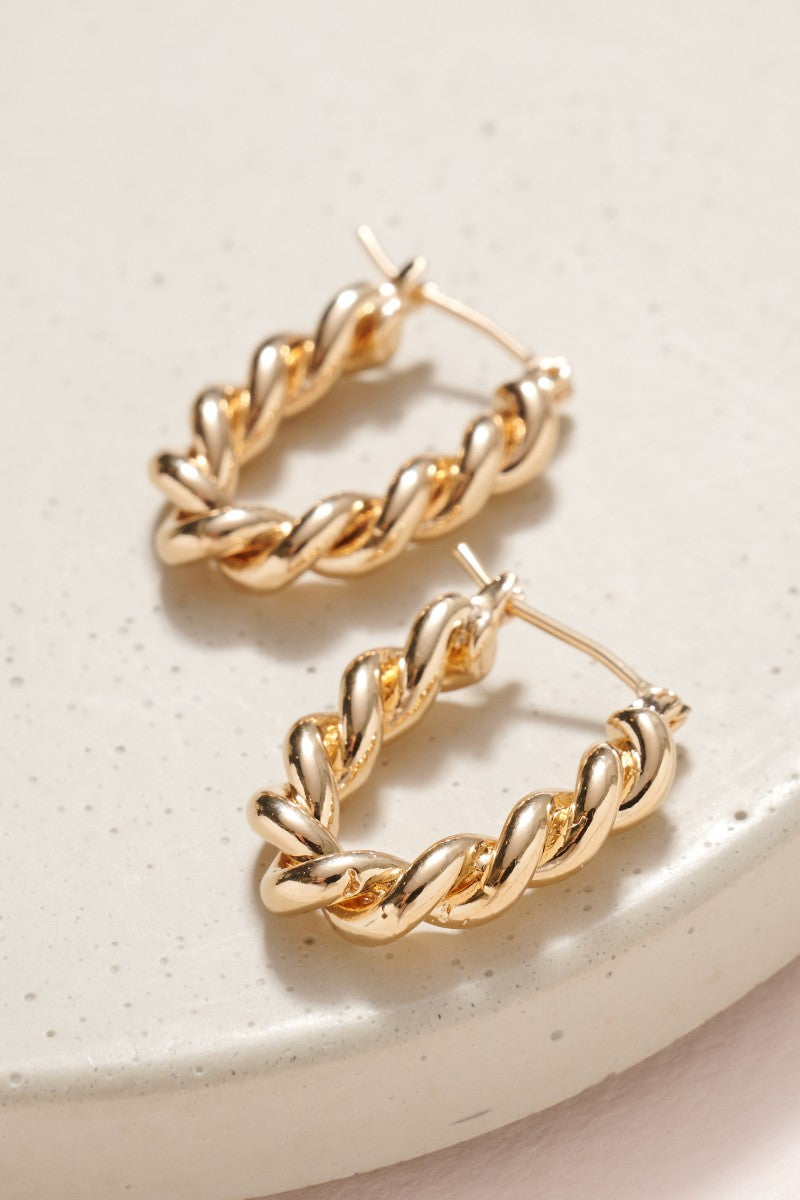 Twisted Metal Hoop Earrings