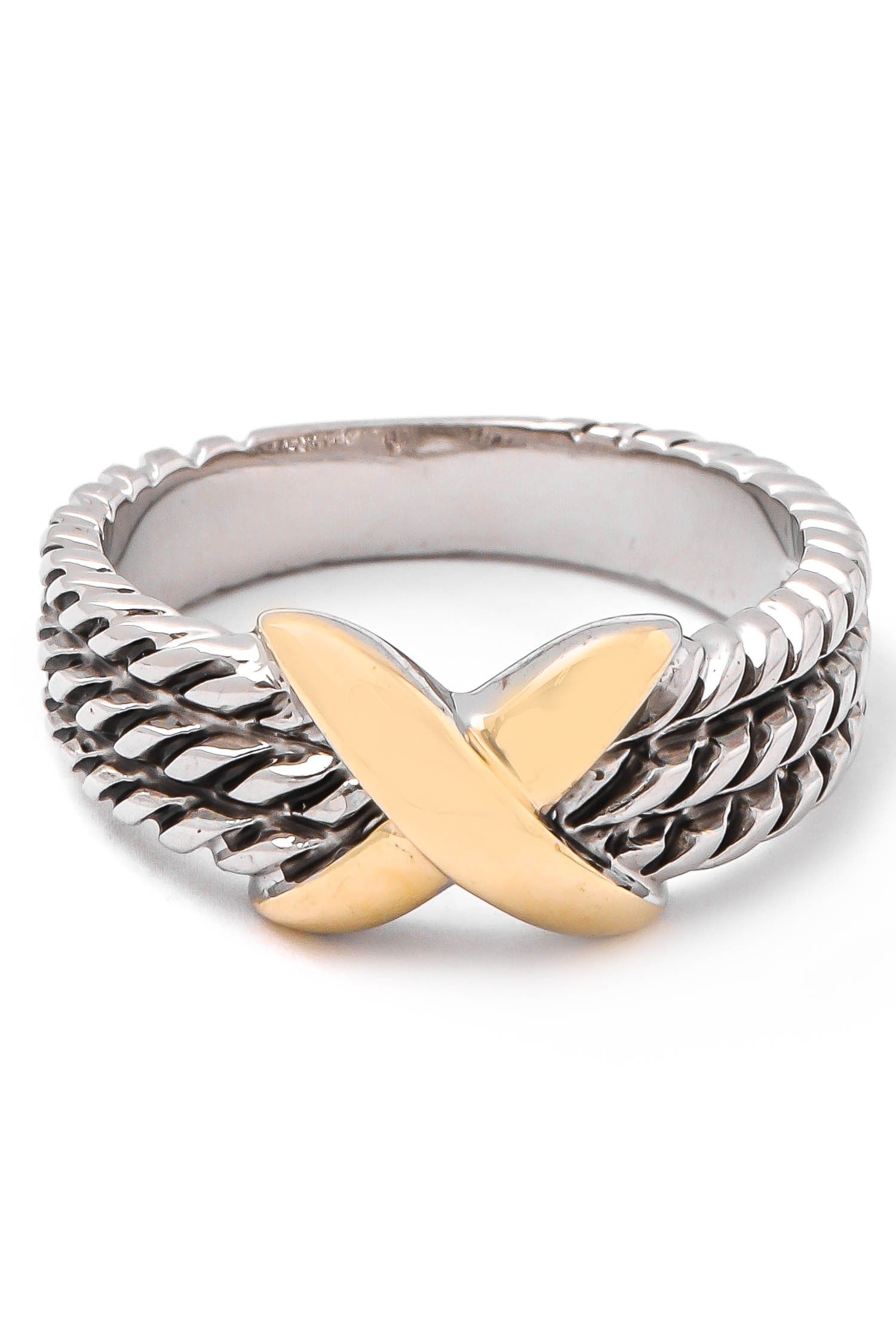 Two Tone Twist Rope Ring