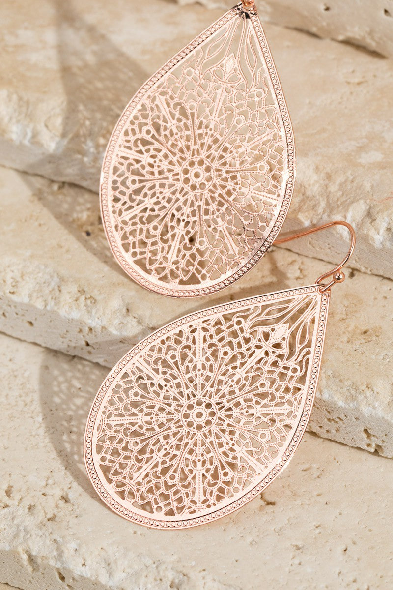 Brass Moroccan Flower Earrings