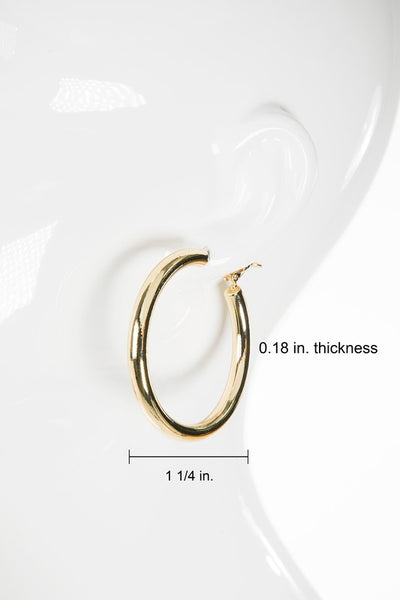 Shiny Brass Hoop Earrings