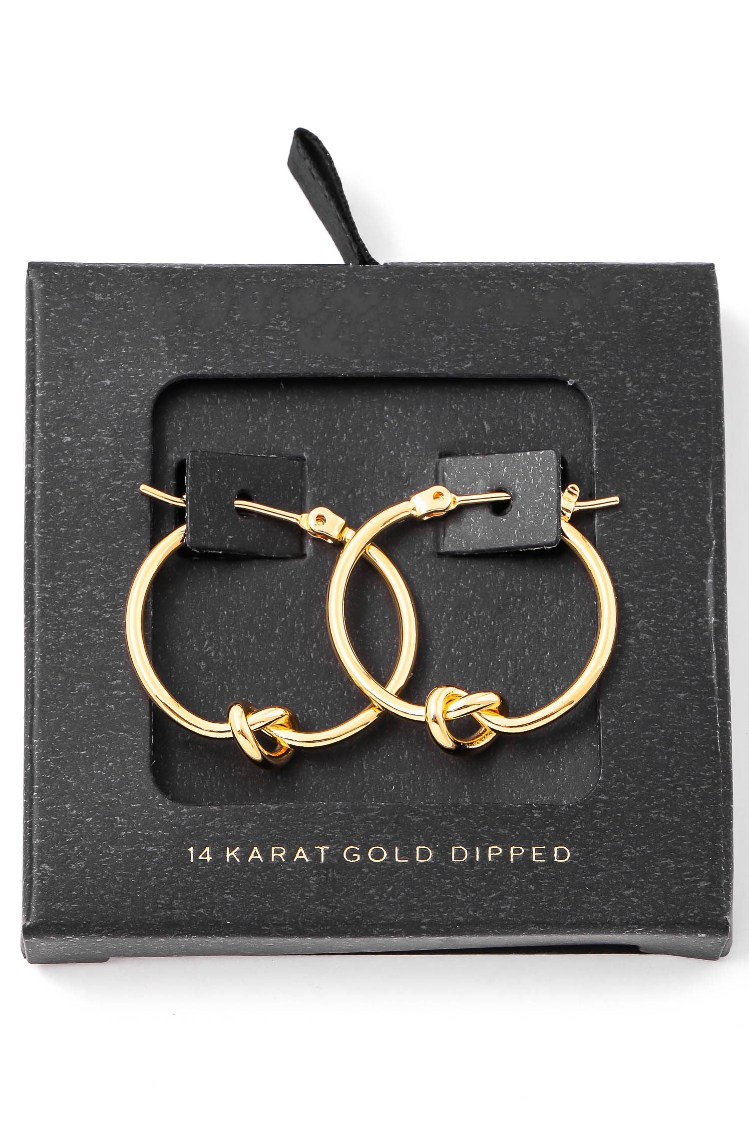 14K Knot Latch Hoop Earrings