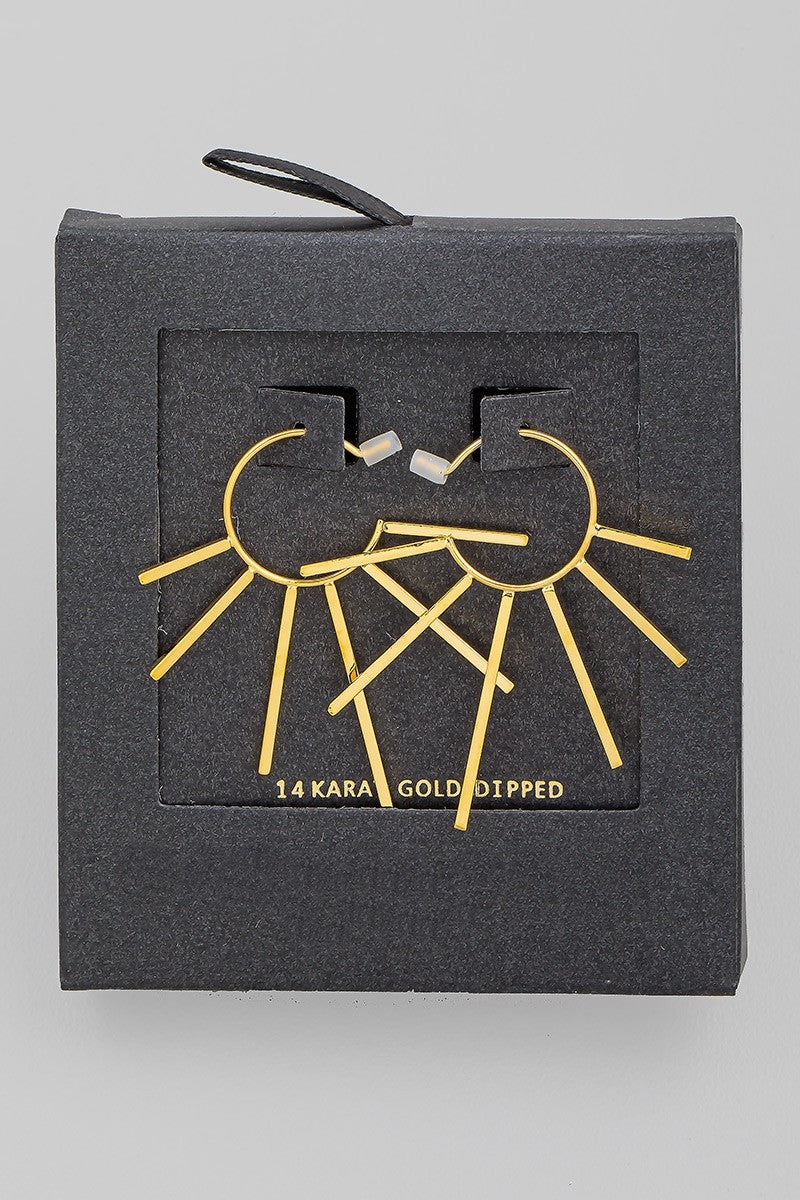 40MM Sun Burst Hoop Earrings