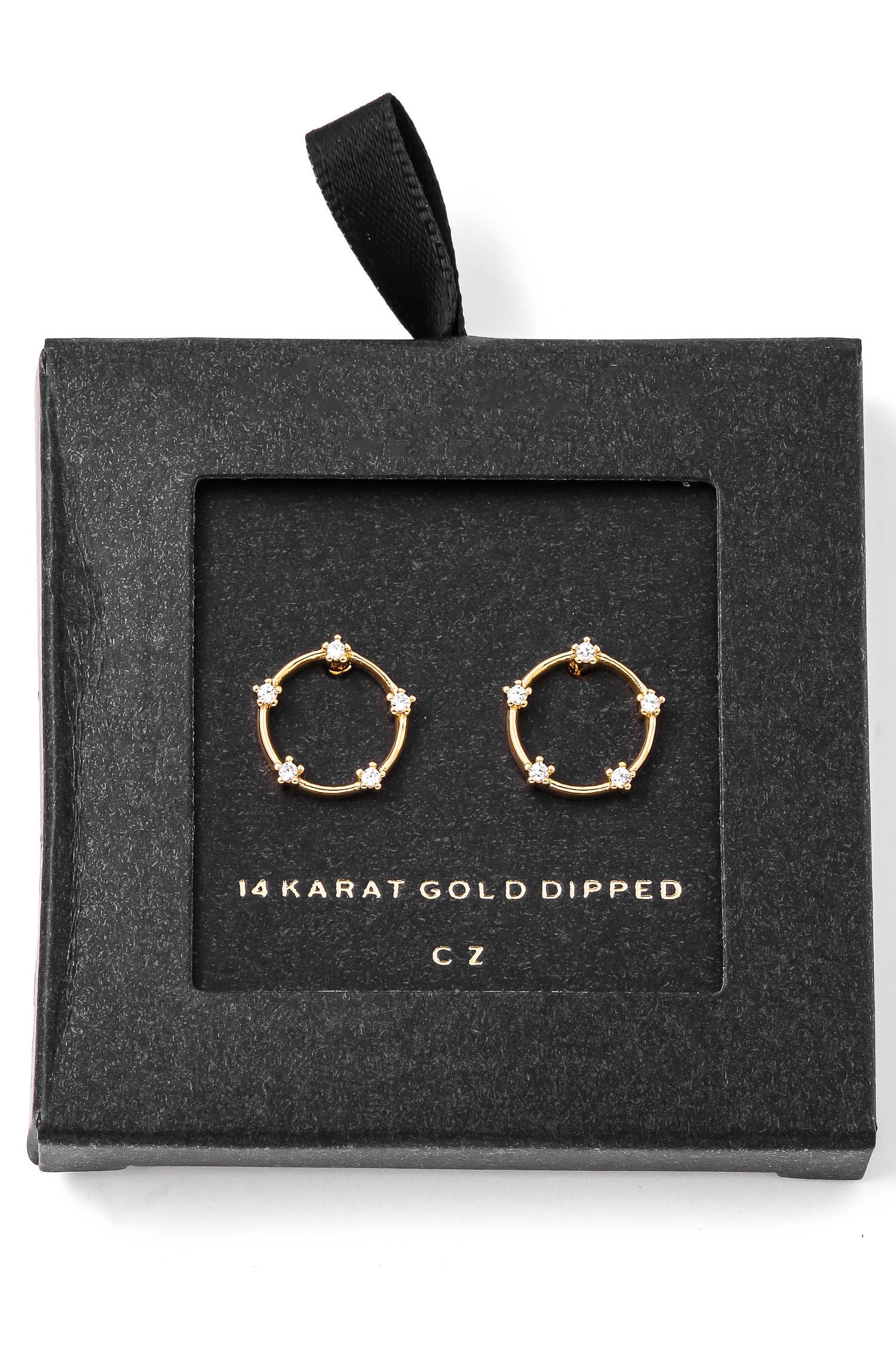 14K Mini Studded Ring Earrings