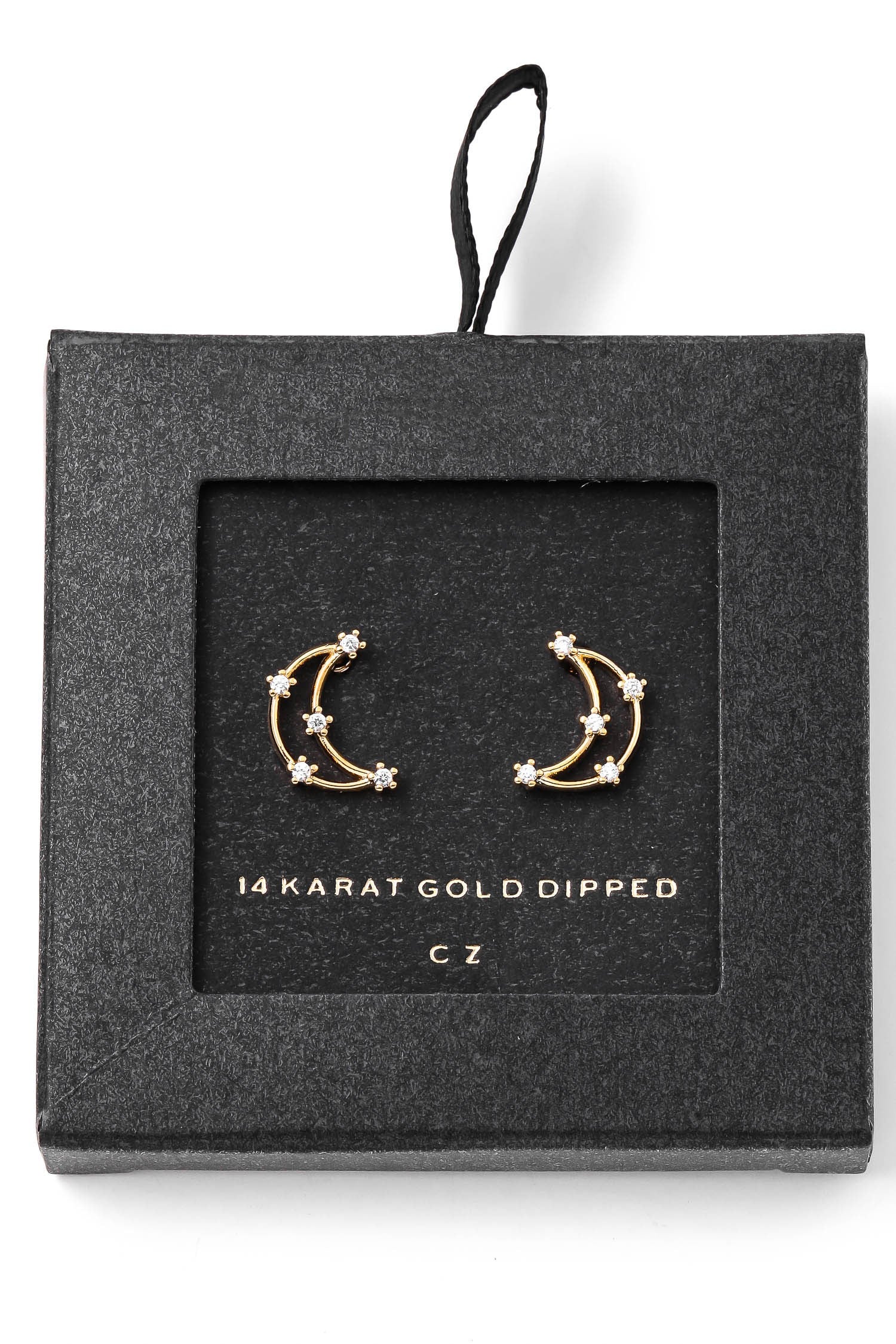 14K Moon Cresent Stud Earrings