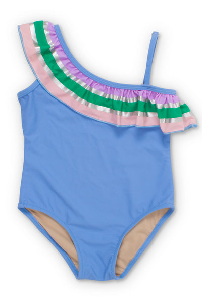IT'S ALL RAINBOWS ONE SHOULDER ONE PIECE SWIMSUIT
