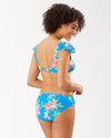 Sun Lilies Flutter-Sleeve Bikini Top