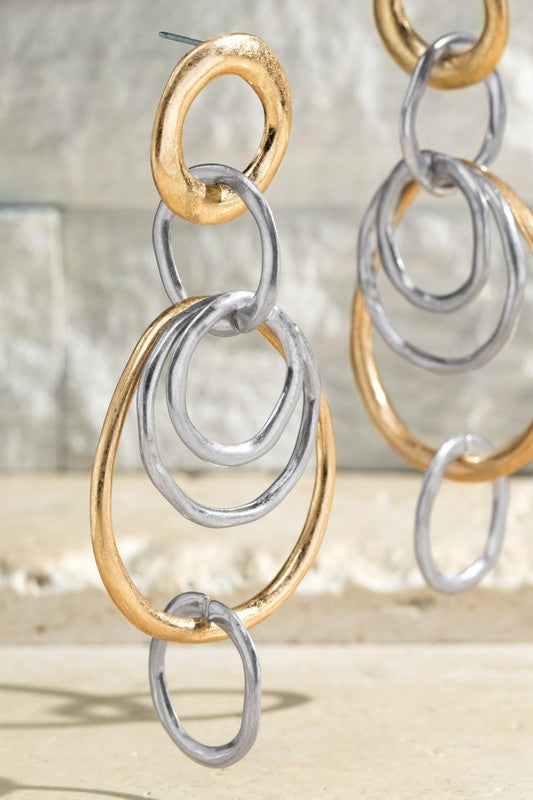 Metal Inter-Linked Chain Earrings