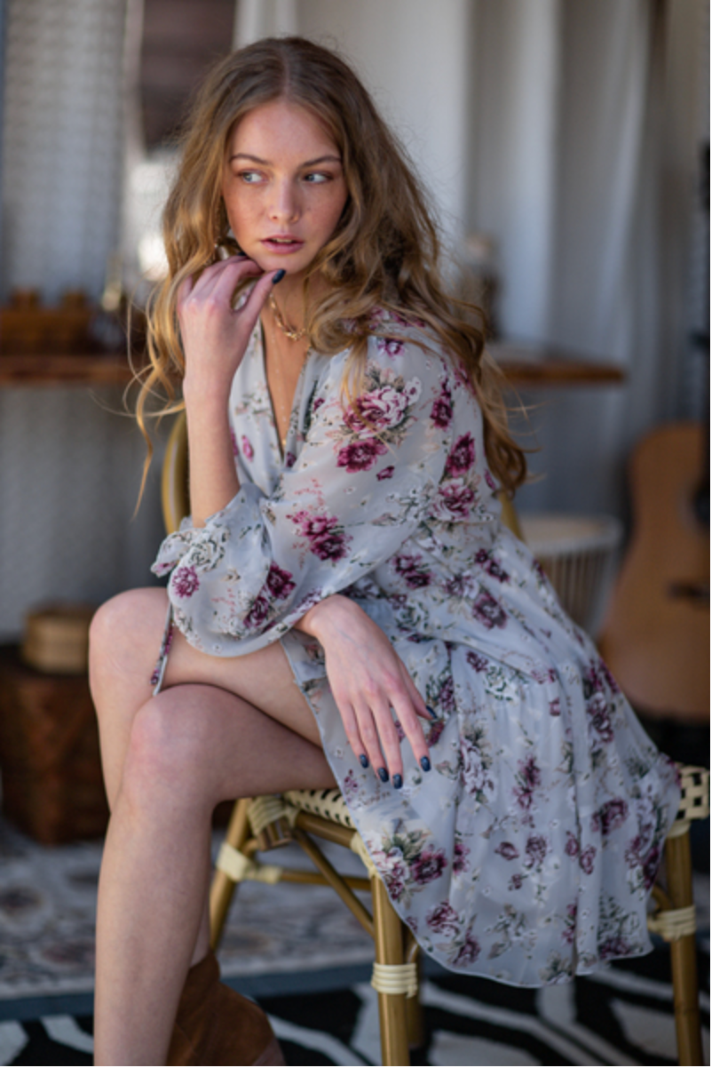 Long Sleeve A-line Mini Dress