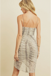 Snakeskin Ruched Bodycon Dress
