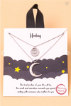 18k Disc & Moon Charms Necklace