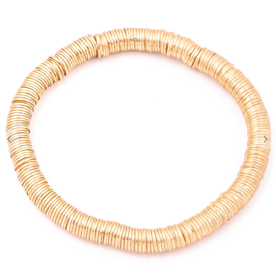 Flat Metallic Disc Beaded Bracelet