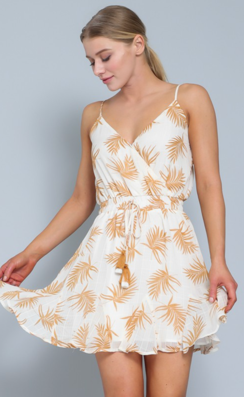 Yellow Flowers Mini Dress