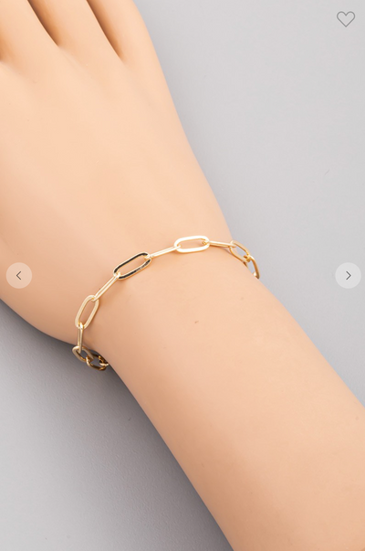 Oval Chain Link Lobster Clasp Bracelet