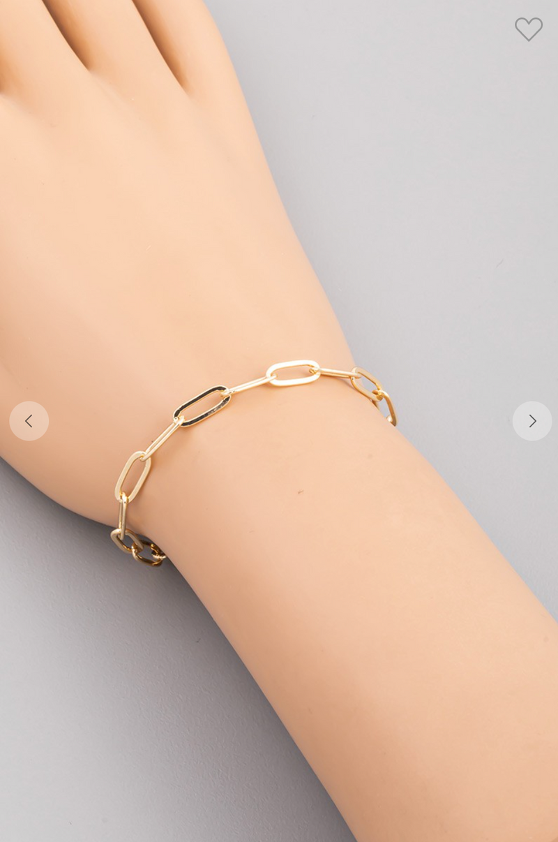 Oval Chain Link Lobster Clasp Bracelet