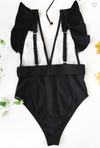 Belted One Piece with Ruffle