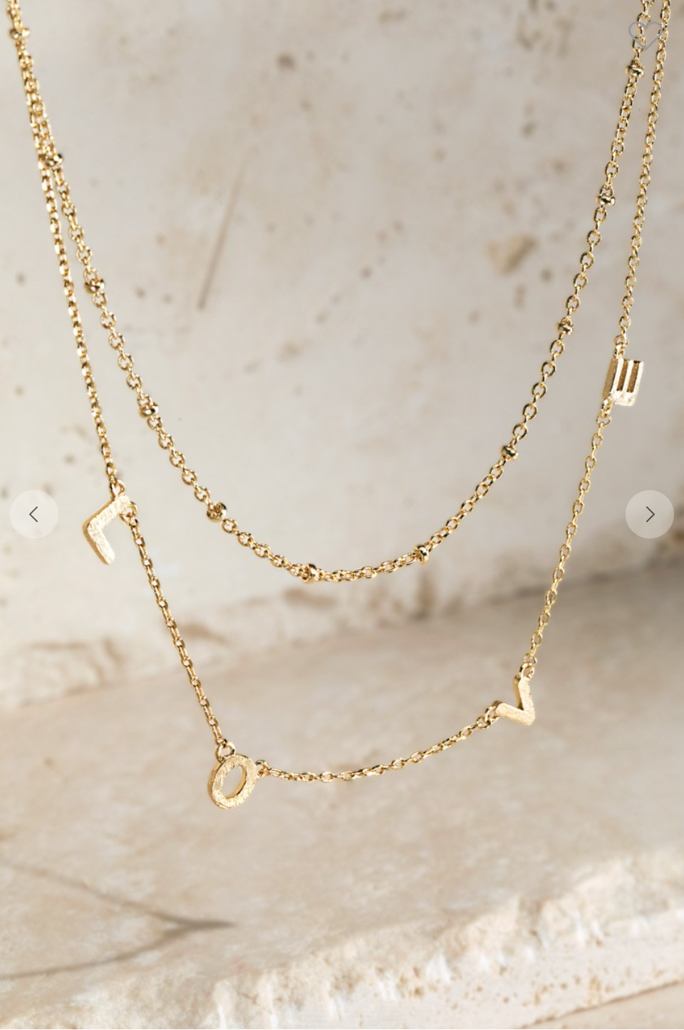 Brass LOVE Charm Necklace