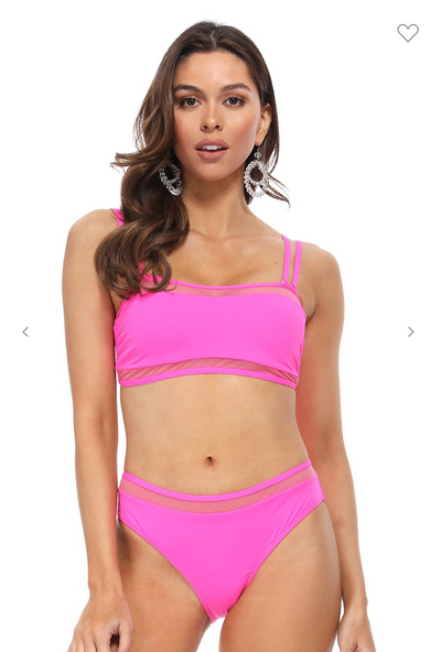 Bright Pink Bandeau Top