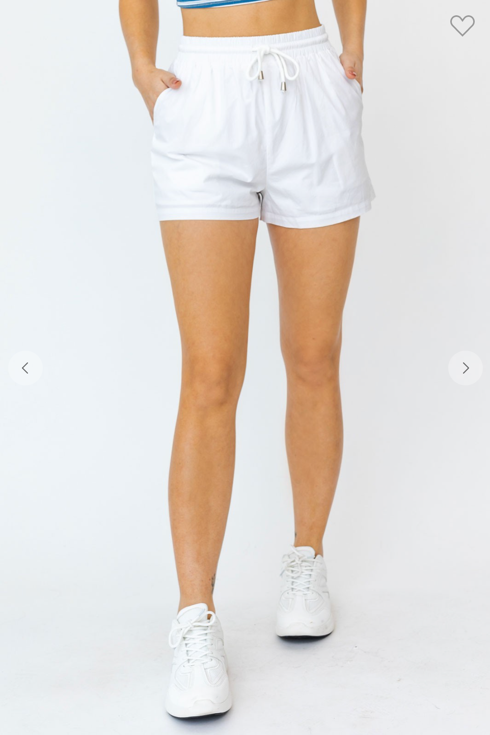 ELASTIC WAIST DRAWSTRING COTTON SHORTS