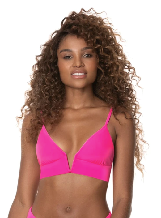 Maaji Fuchsia Agate Parade Long Line Triangle Bikini Top