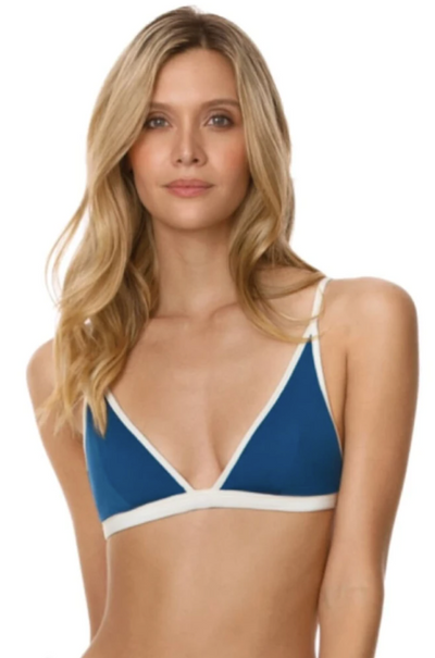 Maaji Prussian Blue Marguerite Fixed Triangle Bikini Top