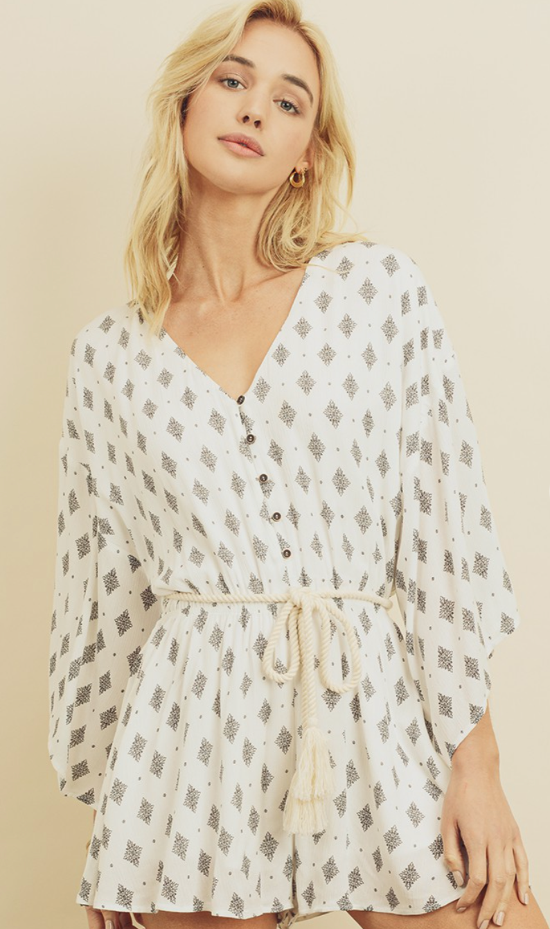 Diamond Kimono Romper