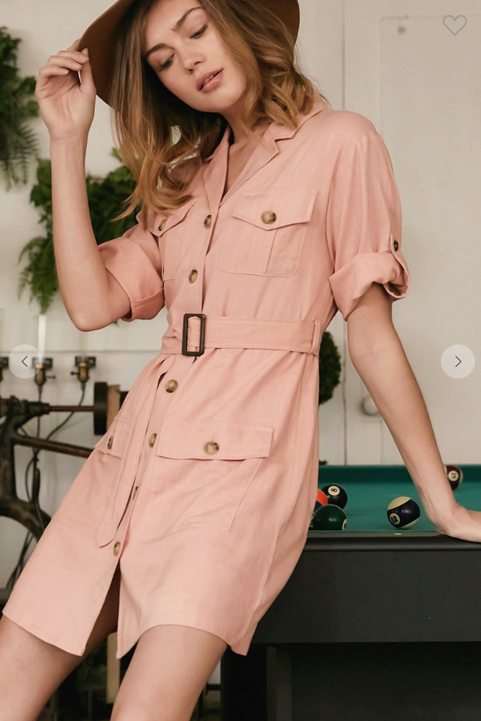 Cotton/Linen Blend Safari Dress