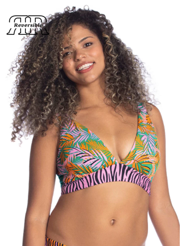 Maaji Subtle Petals Allure Long Line Triangle Bikini Top