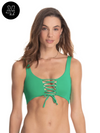 Maaji Grass Green Danzel Lace Up Bralette Bikini Top