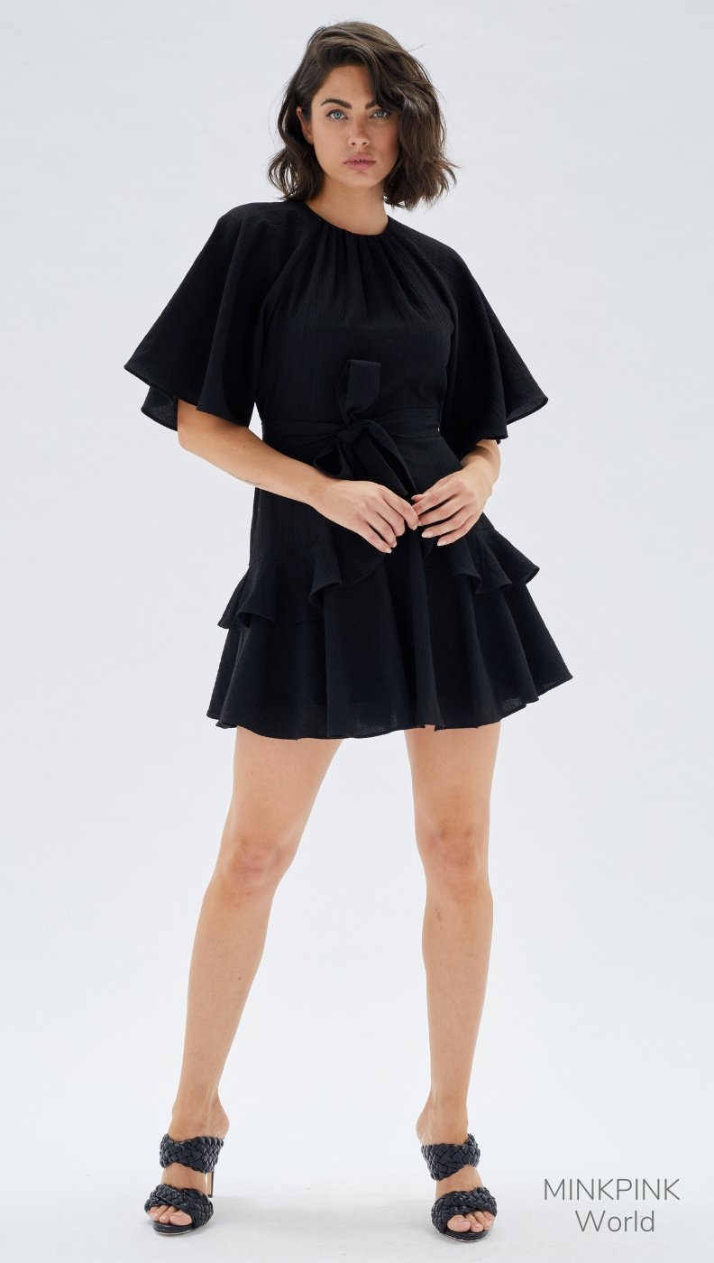 FATIMA FRILL MINI DRESS  by minkpink