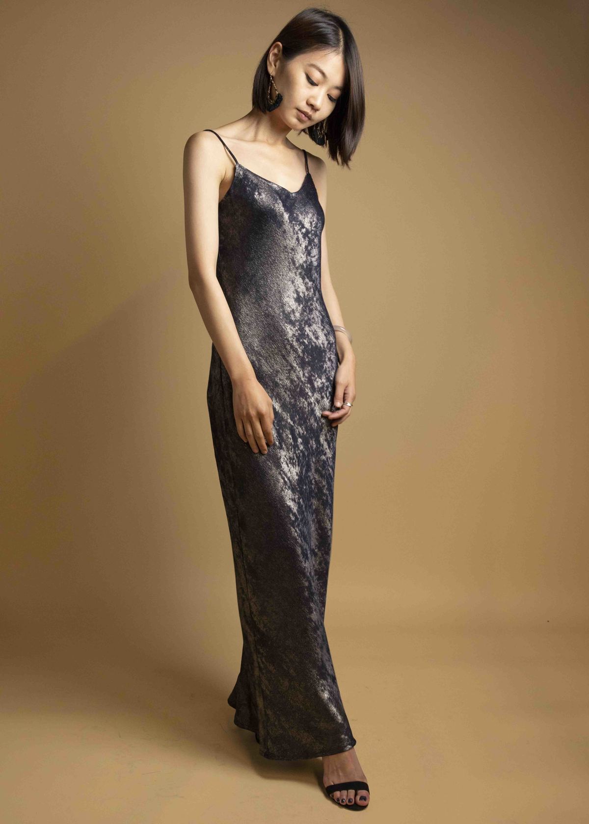 Velvet Metallic Foil Dress