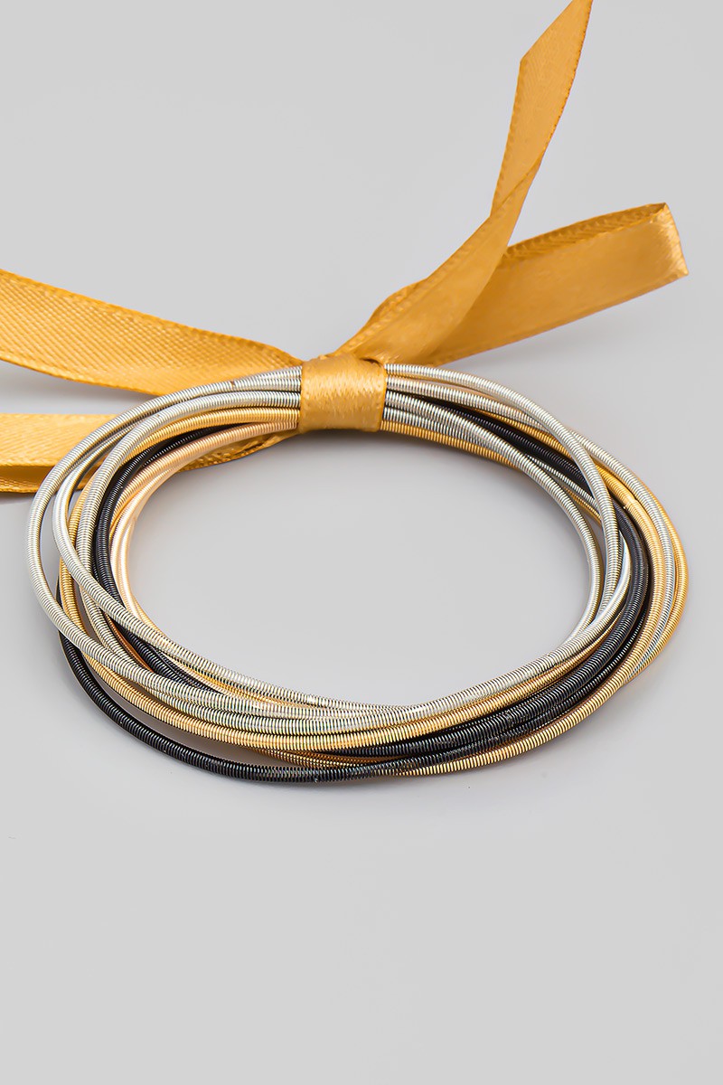 Stretchable Multi Strand Ribbon Bracelet