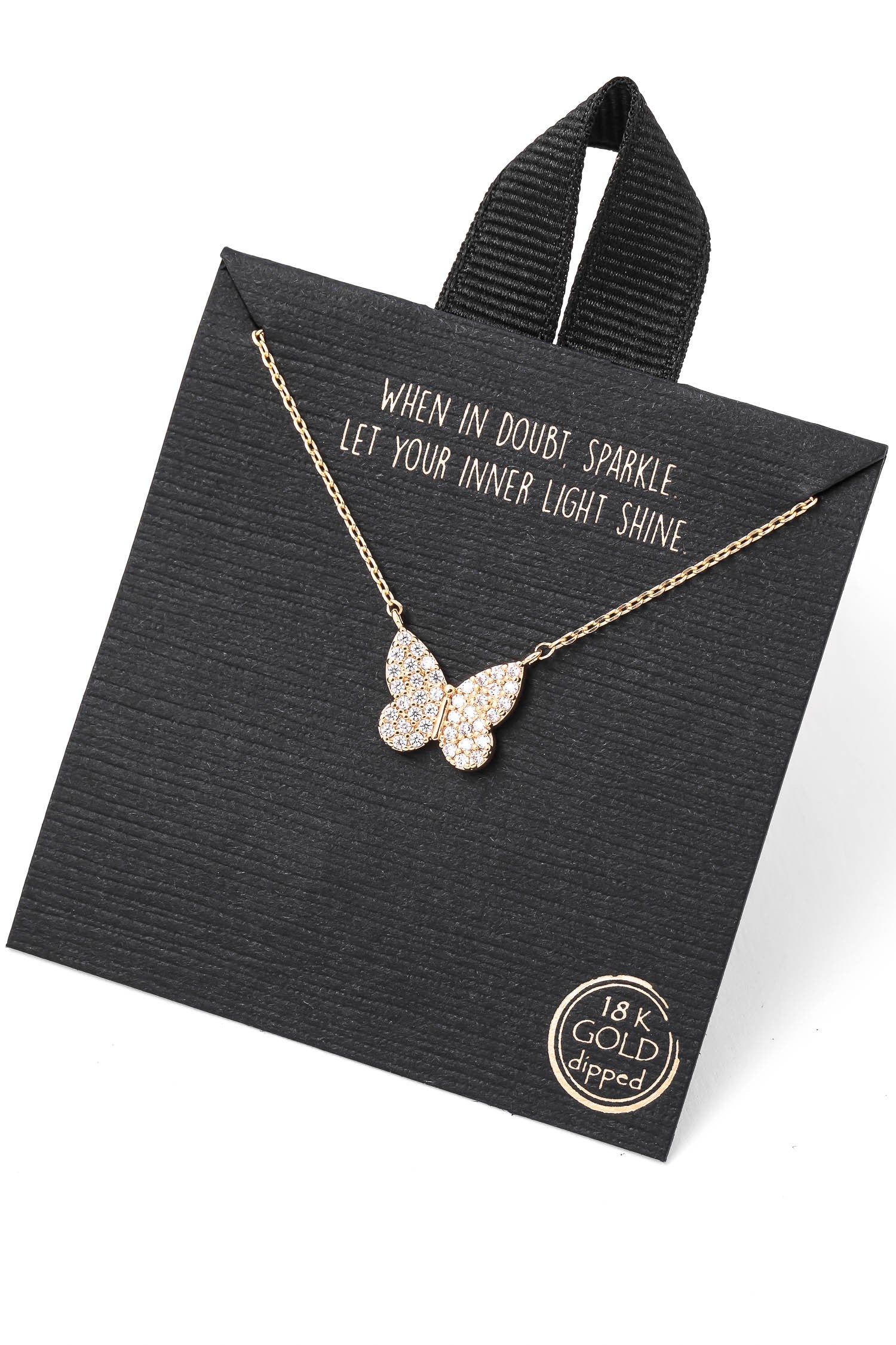 Gold Dipped Butterfly Pendant Necklace