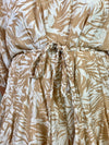 Neutral Tropics with Braided Belt & Hem Ruffle Mini Dress