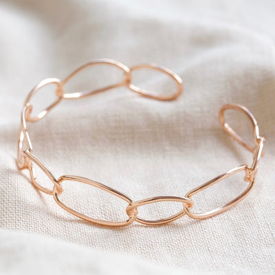 Infinity Link Torque Bangle in Rose Gold